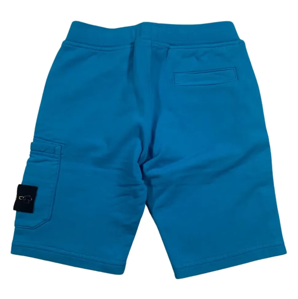 Türkise Bermuda-Shorts mit Logo-Applikation