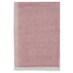 Unisex fuchsia Leinenschal mit dreifarbigem Muster