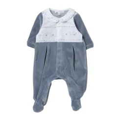 Velour Bestickter Babyoverall