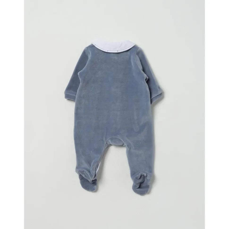 Velour Bestickter Babyoverall