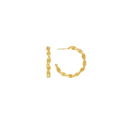Vergoldete Twisted Hoop Ohrringe