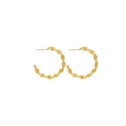 Vergoldete Twisted Hoop Ohrringe