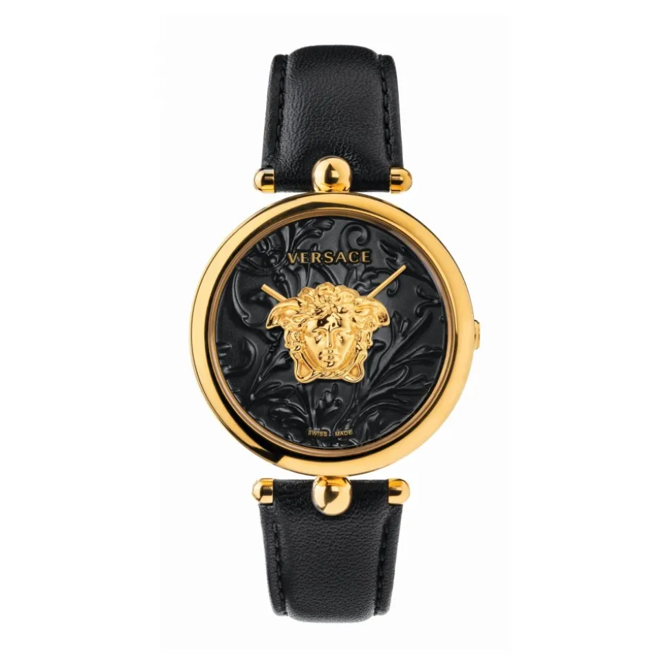 Versace Damen Armbanduhr Palazzo Empire 39 mm Medusa auf dem Zifferblatt Armband Leder VECO01420