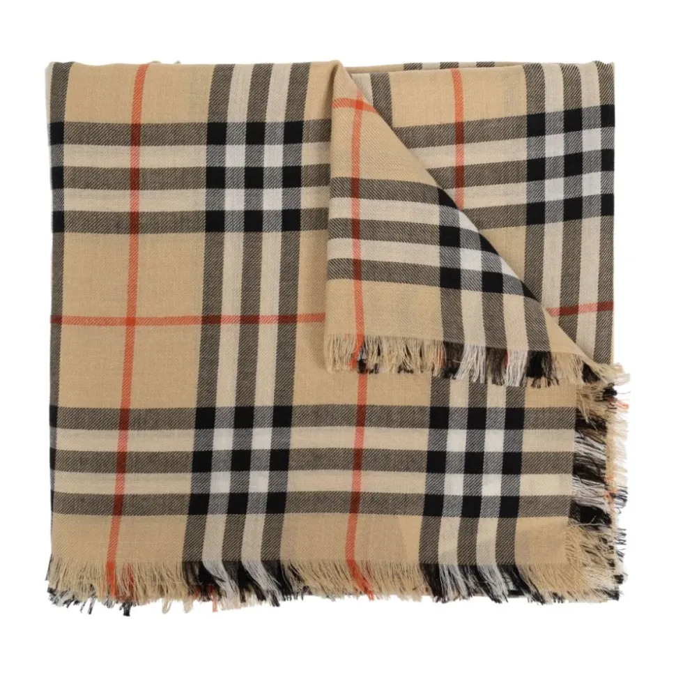 Vintage Check Beiger Schal