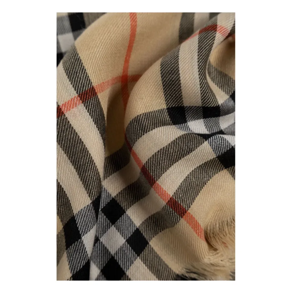 Vintage Check Beiger Schal