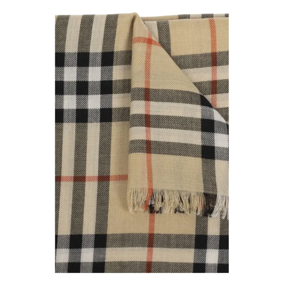 Vintage Check Beiger Schal