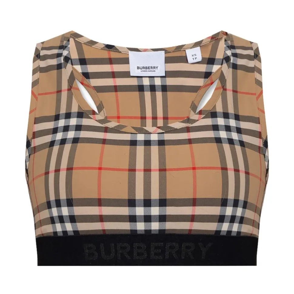 Vintage Check-bedruckter Sport-BH