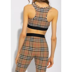 Vintage Check-bedruckter Sport-BH
