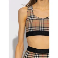 Vintage Check-bedruckter Sport-BH