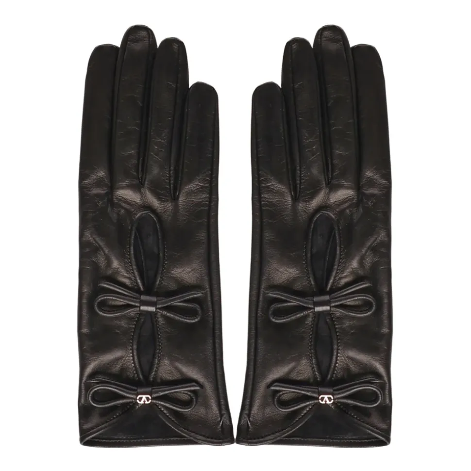 VLogo Signature Nappa Lederhandschuhe mit Schleifen