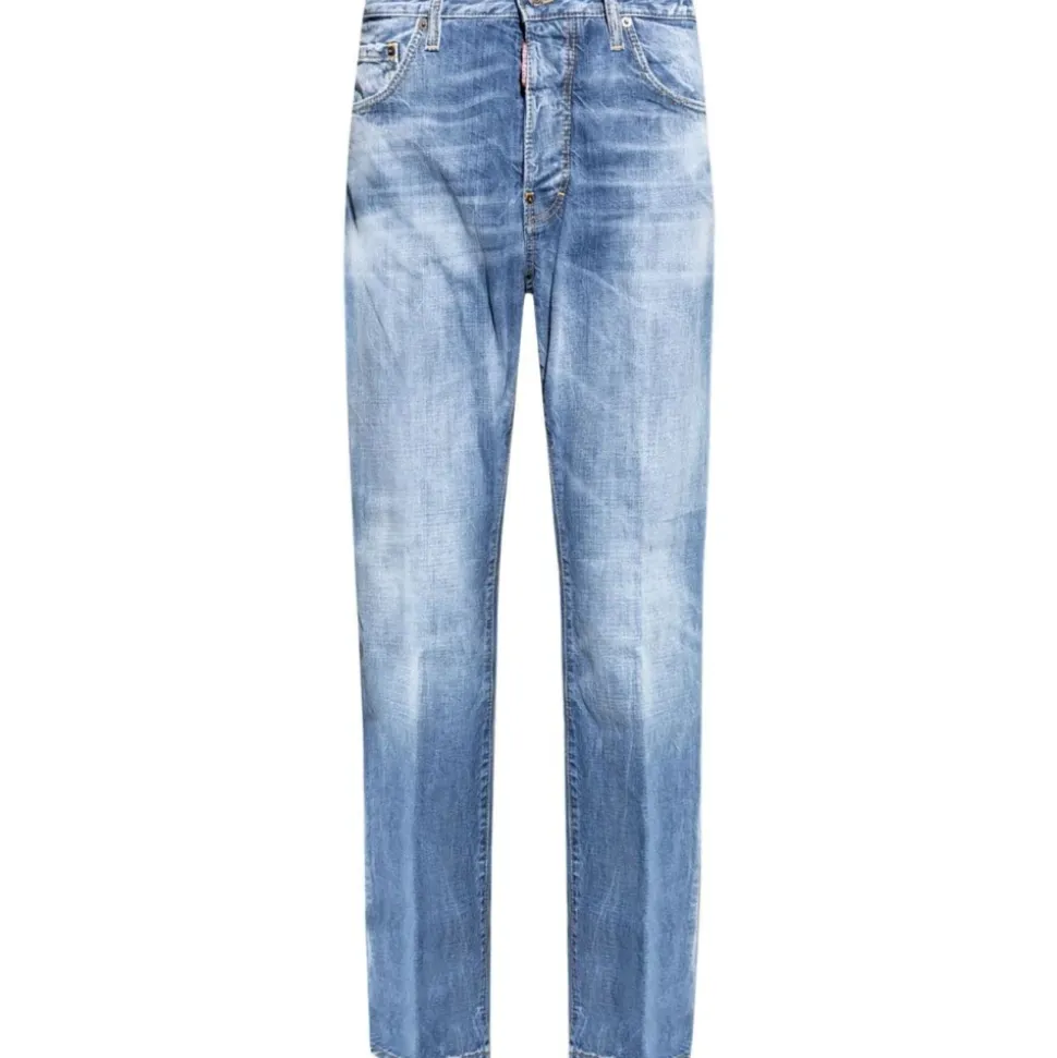Washed Straight-Leg Jeans