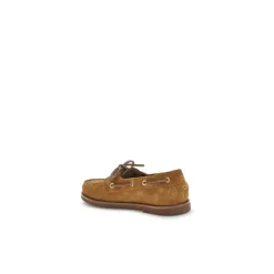 Weiche Wildleder-Bootsschuhe mit Lederschnürsenkeln