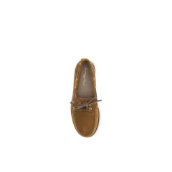 Weiche Wildleder-Bootsschuhe mit Lederschnürsenkeln