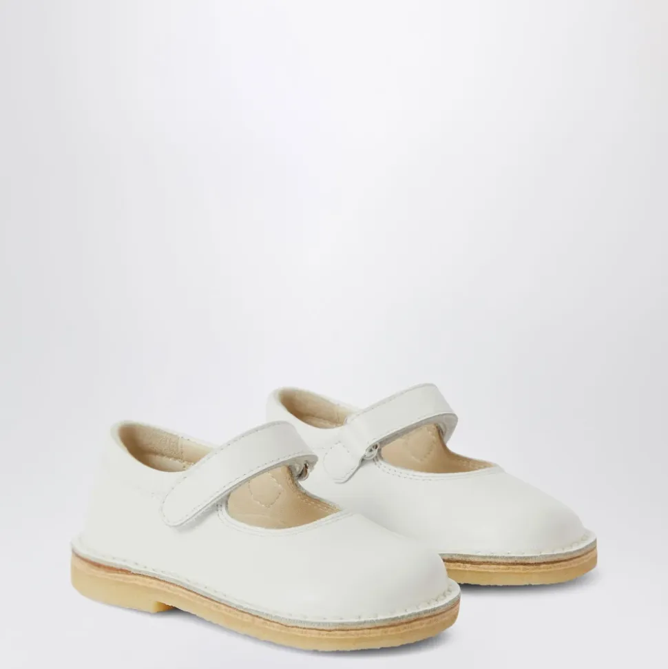 Weiße Ballerina Flache Schuhe