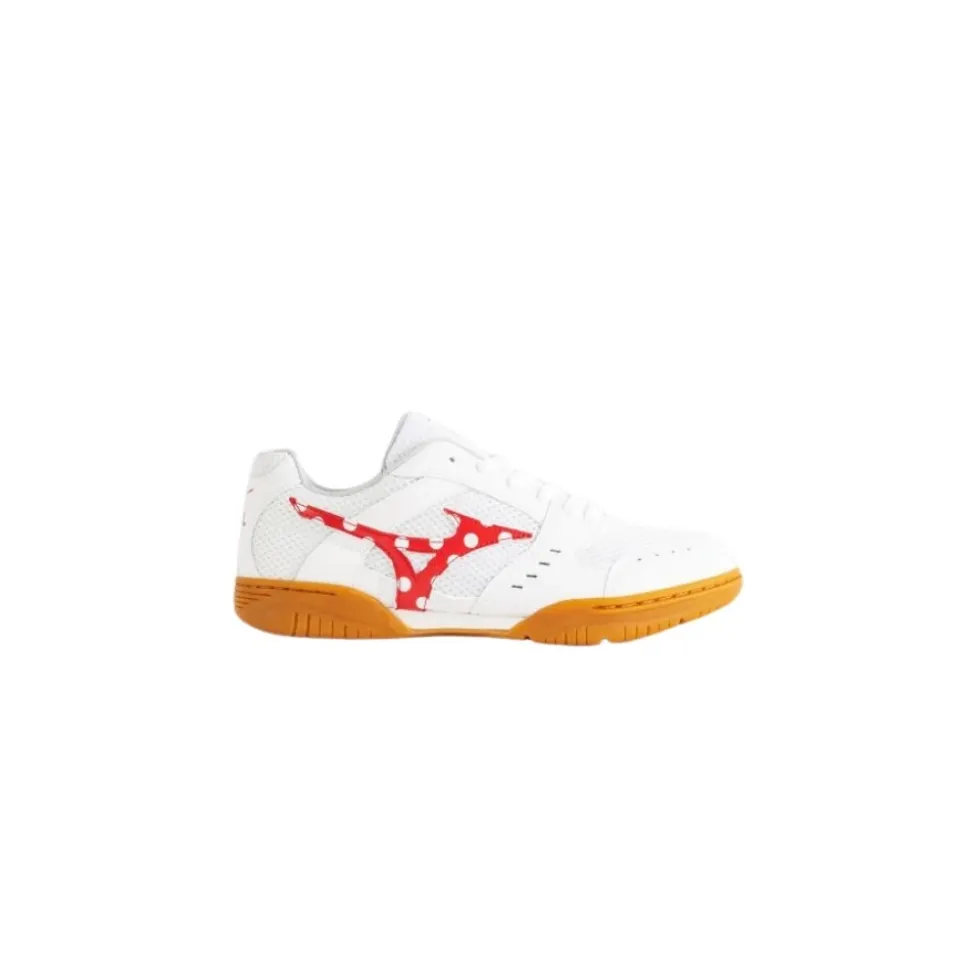 Weiße Mesh-Sneakers mit Leder-Einsätzen