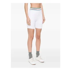 Weiße nahtlose Slim Fit Shorts