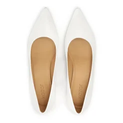 Weiße niedrig-ferse pumps aus der Hochzeitskollektion