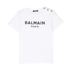 Weiße Schwarze Baumwoll-T-Shirt mit Besticktem Logo