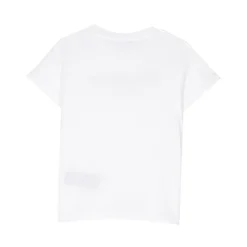 Weiße Schwarze Baumwoll-T-Shirt mit Besticktem Logo