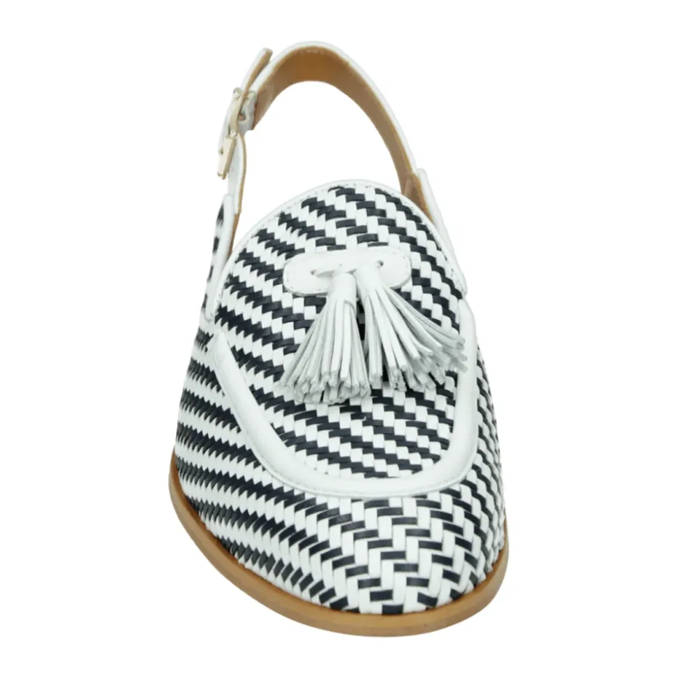 Weiße Sling-back Sandale