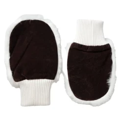 Weiße Strickpelz-Handgelenk-Fingerlose Handschuhe