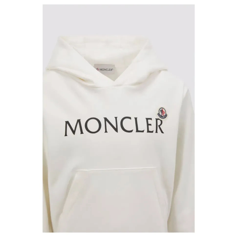Weißer Baumwoll-Hoodie