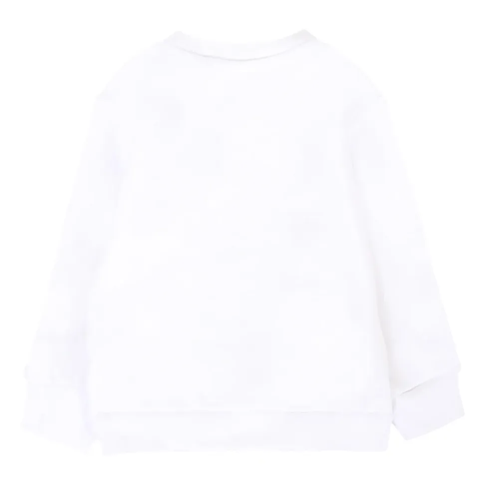 Weißer Baumwollpullover mit Ahornblatt