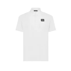 Weißes Baumwoll-T-Shirt mit Frontlogo