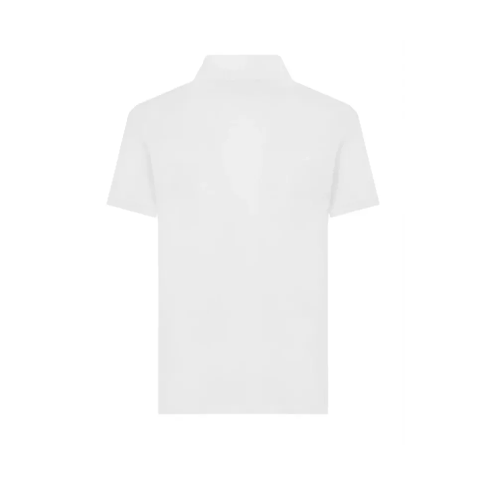 Weißes Baumwoll-T-Shirt mit Frontlogo