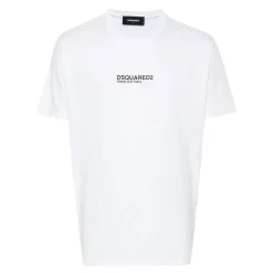 Weißes Jersey-T-Shirt mit Logo-Print