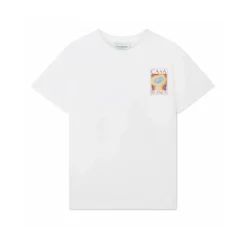 Weißes Mind Vibrations Bedrucktes T-Shirt
