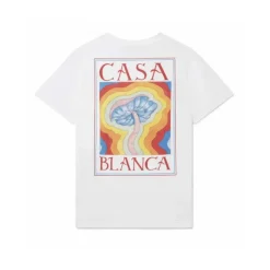 Weißes Mind Vibrations Bedrucktes T-Shirt