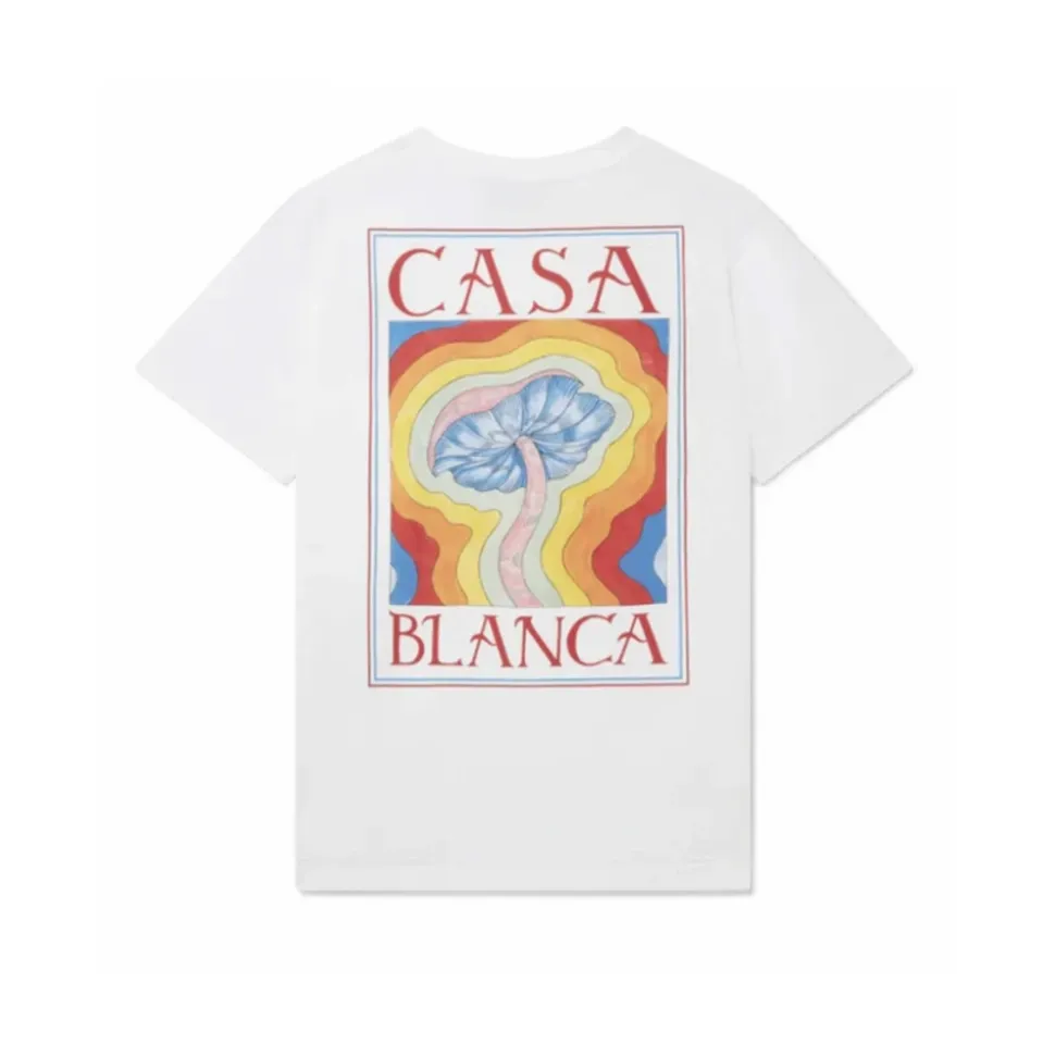 Weißes Mind Vibrations Bedrucktes T-Shirt