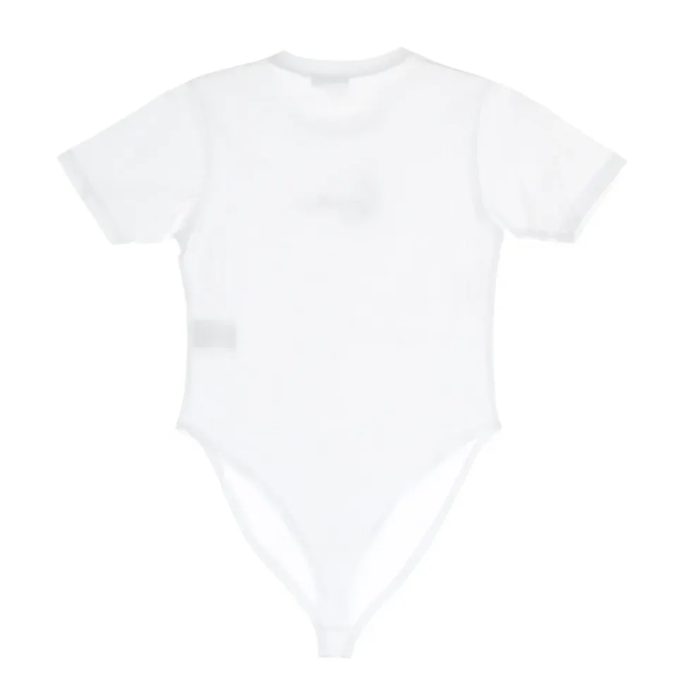 Weißes Signature Tee Bodysuit Kurzarm