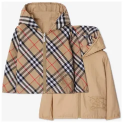 Wendbare karierte Jacke in Beige