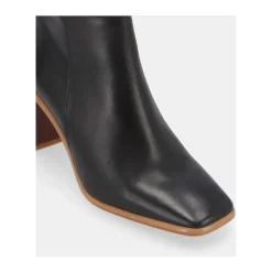 West Vintage Schwarze Leder Stiefeletten