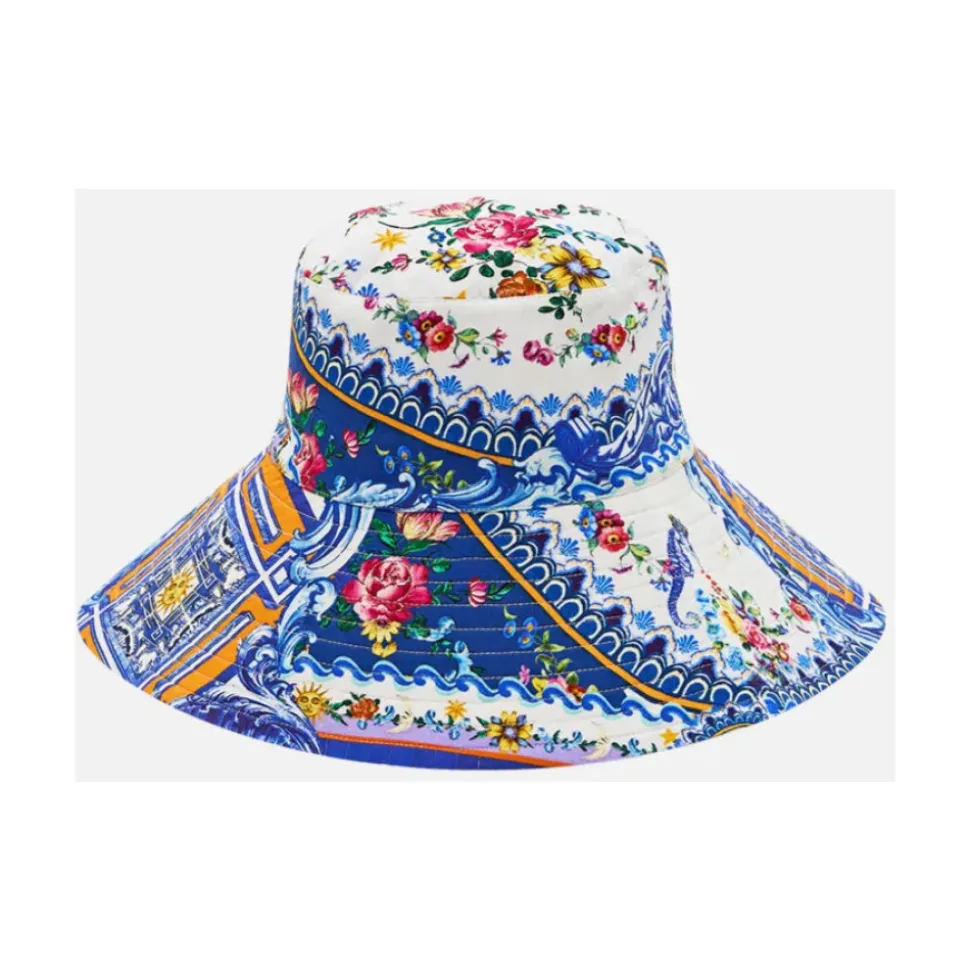 Wide Brim Bucket Hat - Tiles Darls