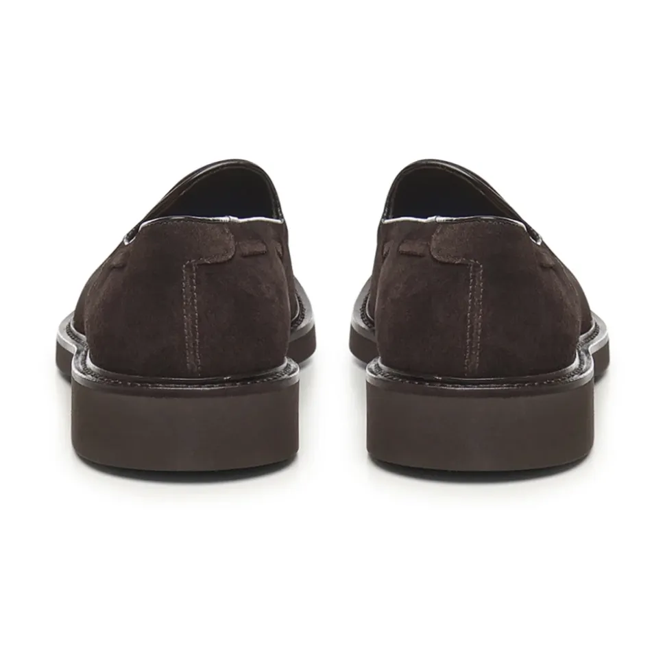 Wildleder Flache Schuhe Dunkelbraun Italien