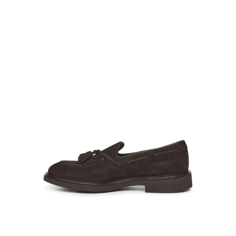 Wildleder Flache Schuhe Dunkelbraun Italien