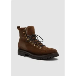 Wildleder Leder Knöchelstiefel Braun