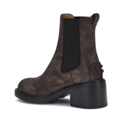 Wildleder Stiefeletten mit Gummidetail