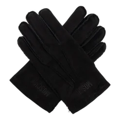 Wildlederhandschuhe mit gesticktem Logo