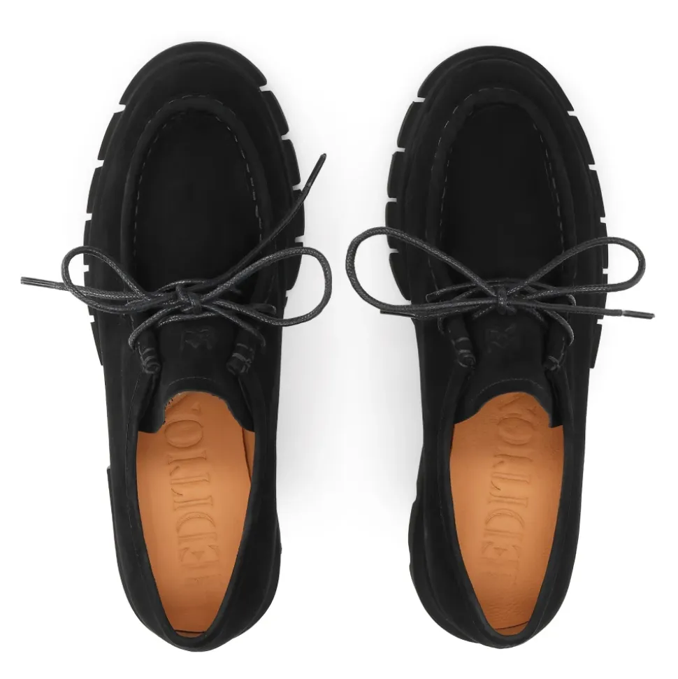 Wildleder-Schnürschuhe mit Profilsohle