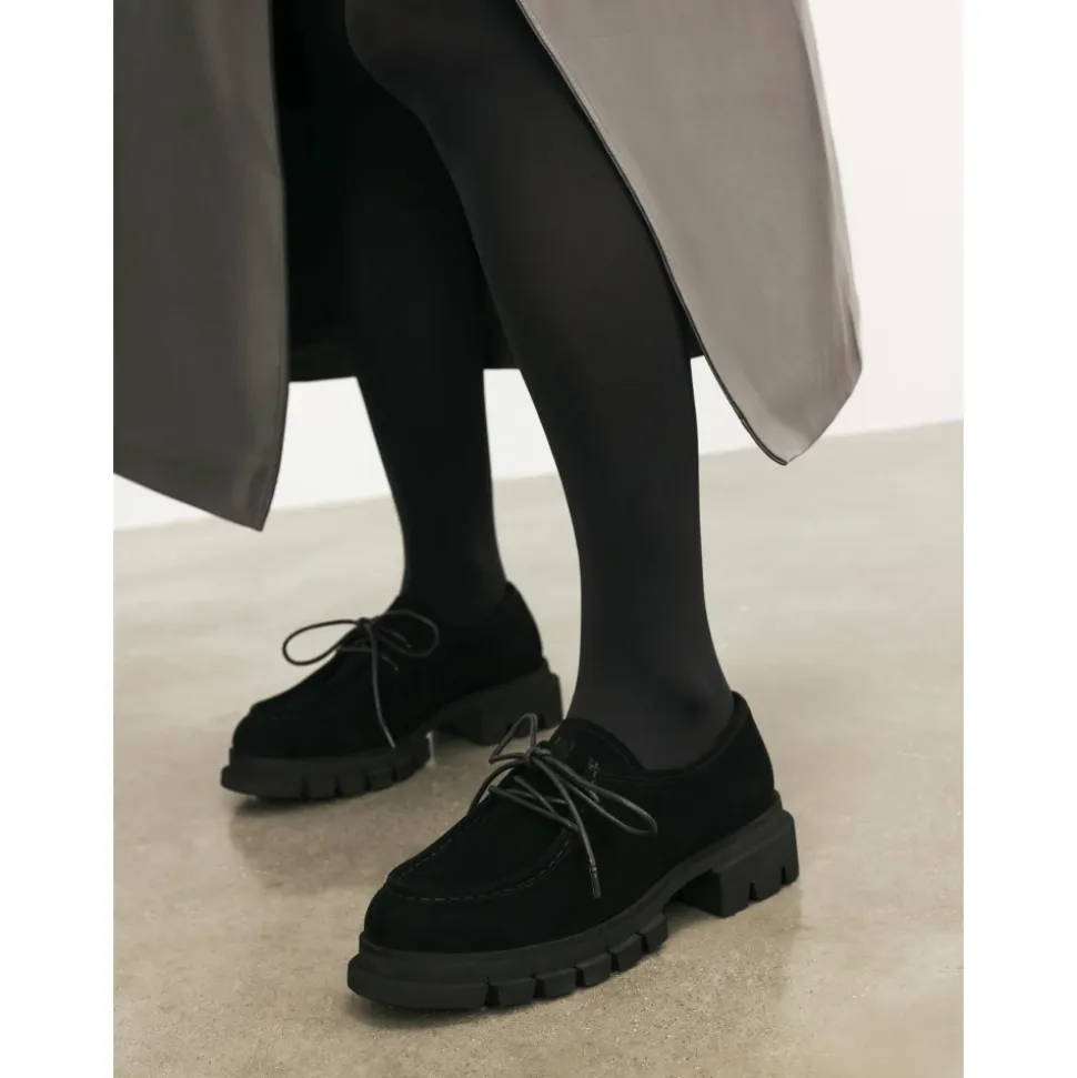 Wildleder-Schnürschuhe mit Profilsohle