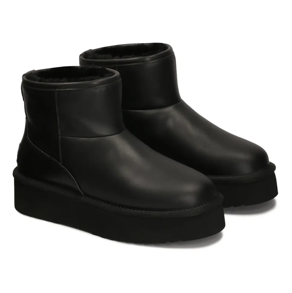 Wolle gefütterte Ledersneestiefel