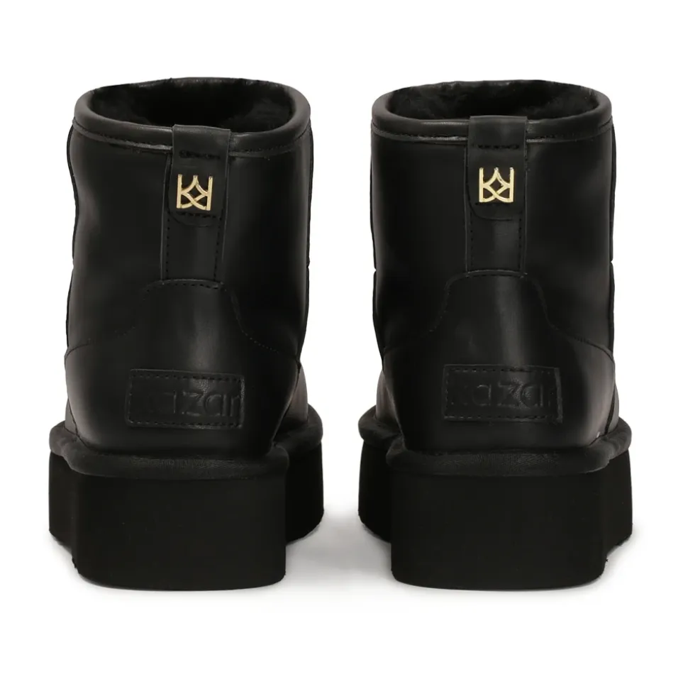 Wolle gefütterte Ledersneestiefel