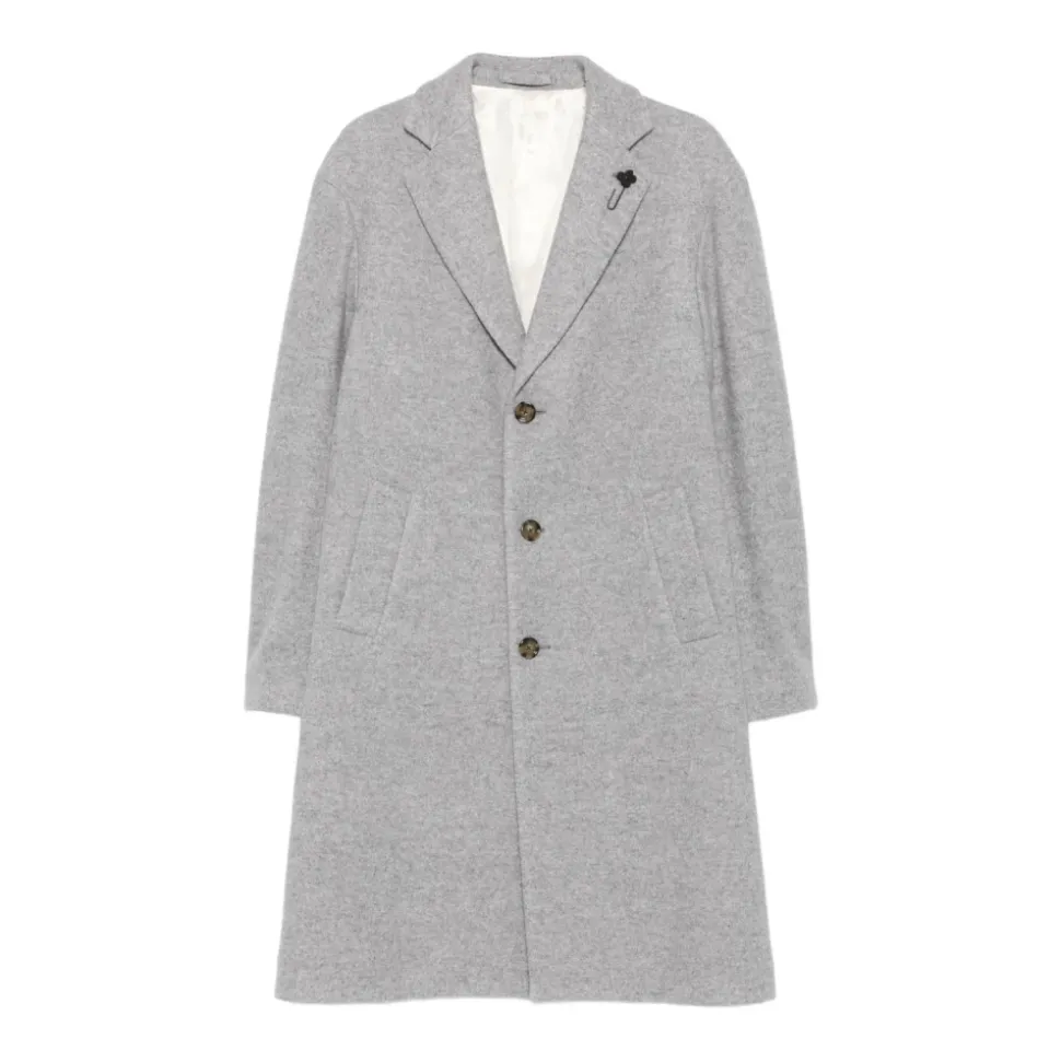 Wolle Seidenmantel Einreihig Logo-Anstecker