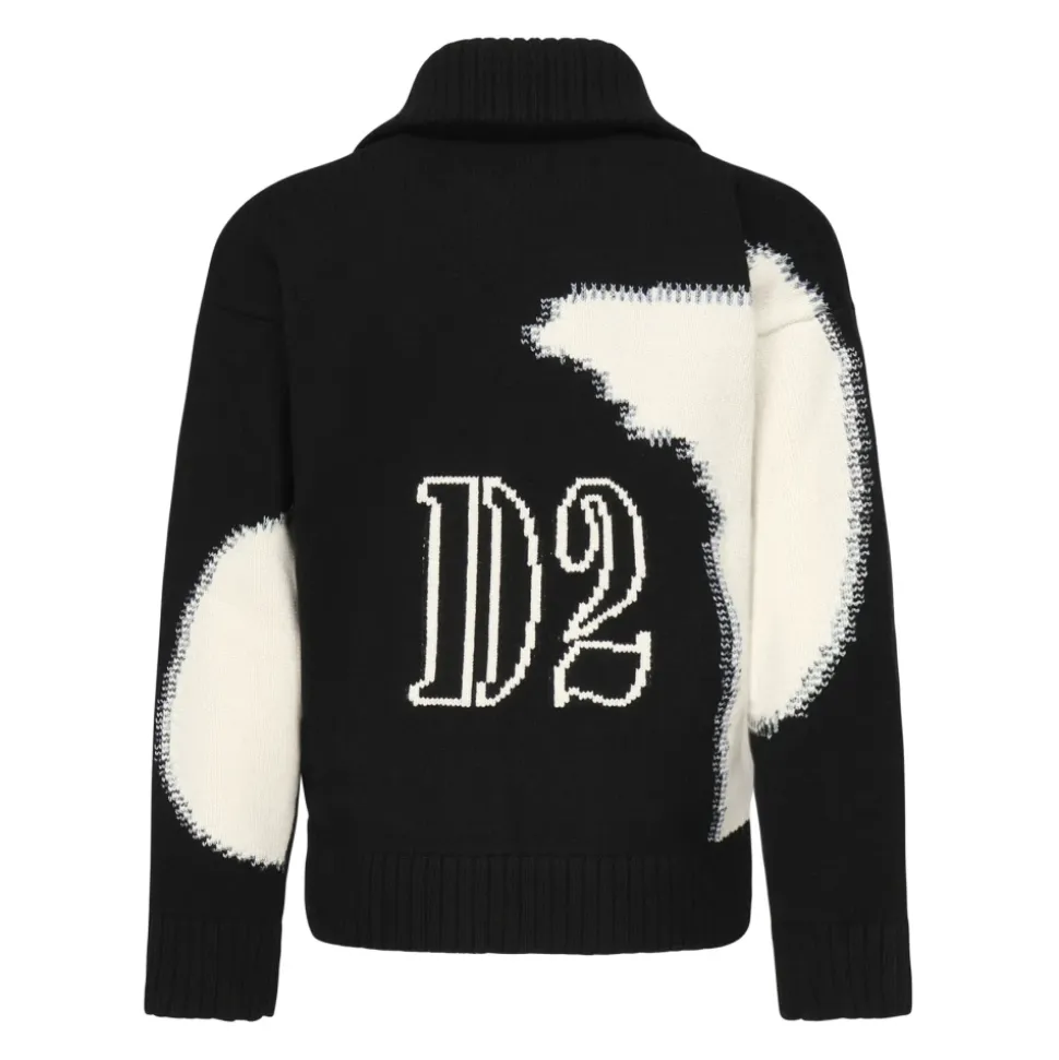 Wollpullover mit Frontreißverschluss