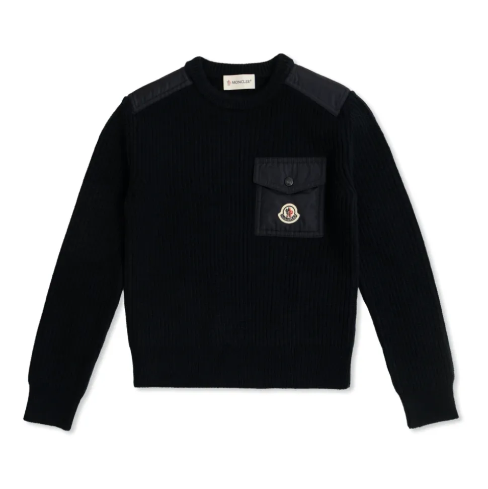 Wollpullover mit Tasche