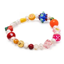 Women's Berry Pearl Bracelet with Assorted Beads